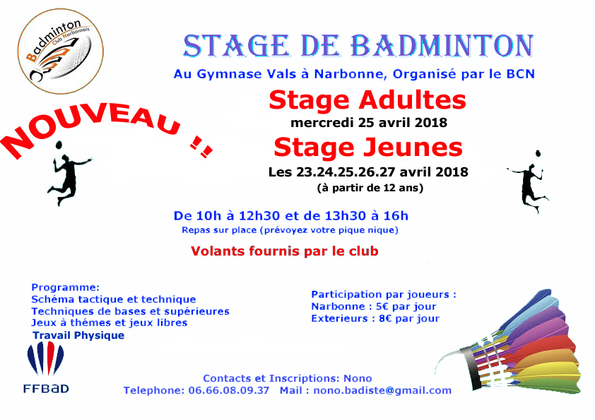 Stage avril jeunes et adultes
